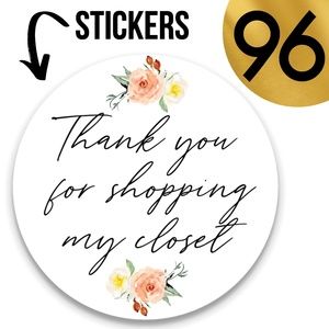 96 Posh Packaging Sticker Labels 2" Round Poshmark